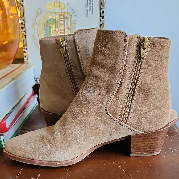 Rag & Bone Suede Low Ankle Boot with Side Zip - Picture 9 of 16